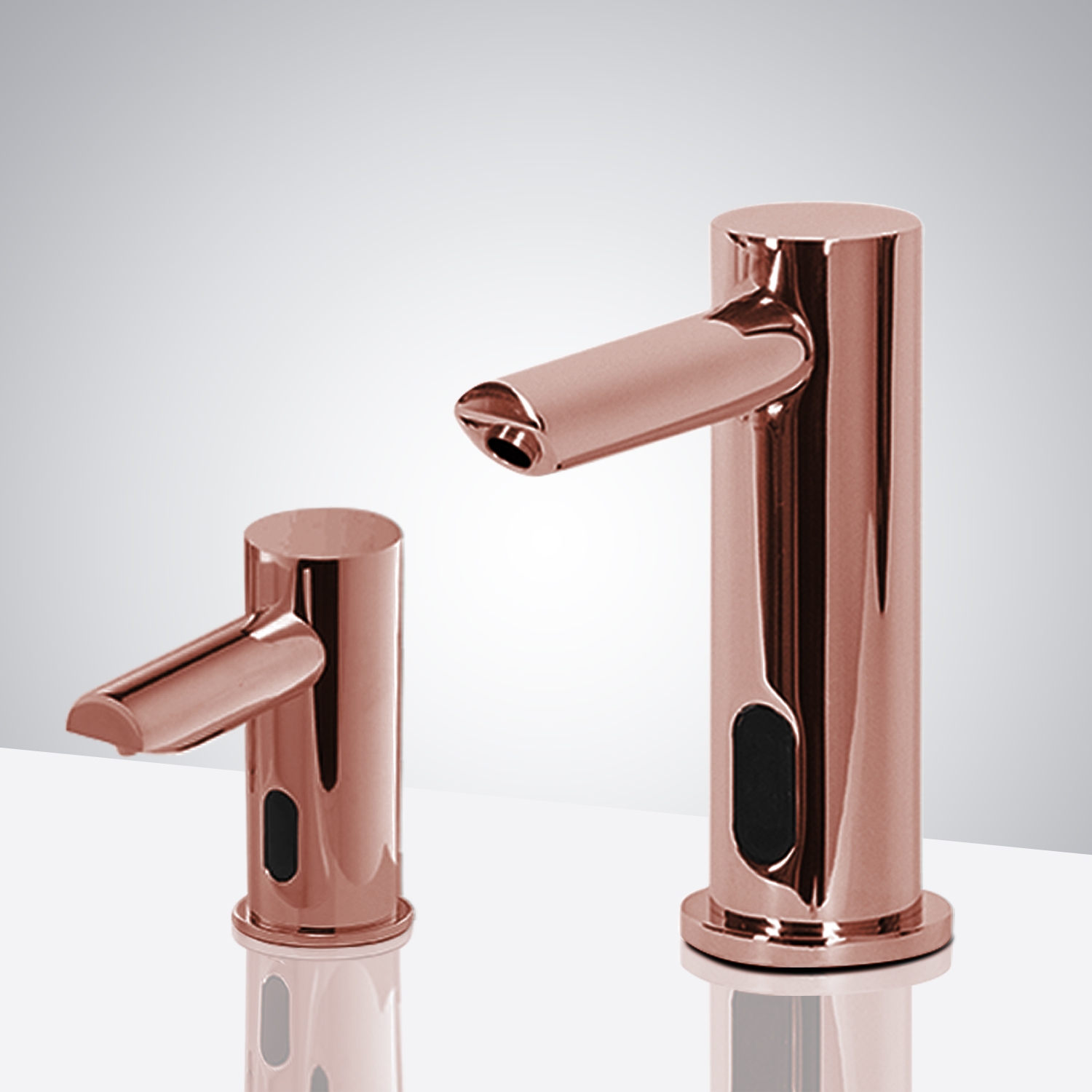 Fontana Rose Gold Commercial Automatic Dual Touchless Sensor Faucet And Soap Dispenser